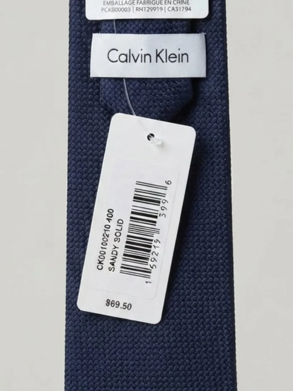 Calvin Klein Men's Solid Navy Blue Necktie NWT Classic Formal Tie